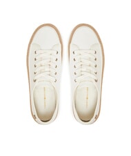 TOMMY HILFIGER TH Pł&oacute;cienne trampki epadryle starożytna biel - Buty damskie - 4