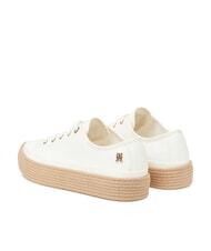 TOMMY HILFIGER TH Pł&oacute;cienne trampki epadryle starożytna biel - Buty damskie - 5