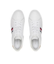 TOMMY HILFIGER ESSENTIAL COURT Damskie sk&oacute;rzane trampki biały - Buty damskie - 4