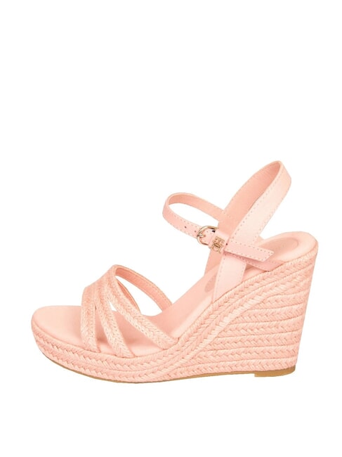 ELENA Sandały na koturnie z espadryli r&oacute;żowy - Buty damskie