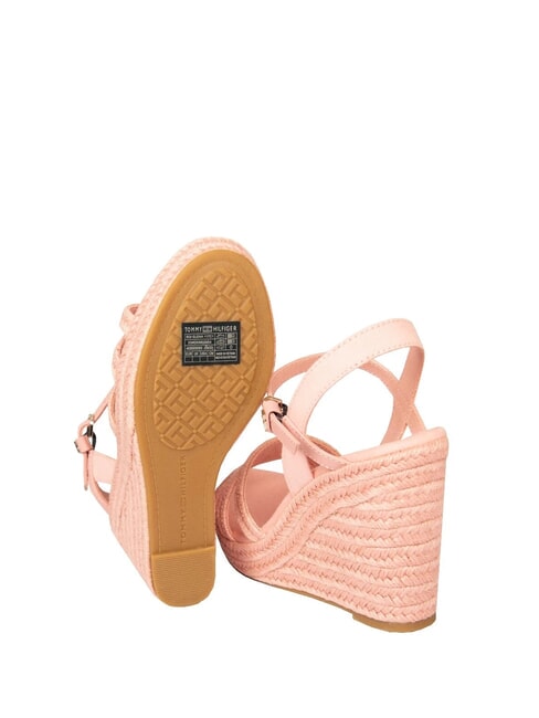 ELENA Sandały na koturnie z espadryli r&oacute;żowy - Buty damskie