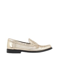 TOMMY HILFIGER TH METALLIC Metaliczne sk&oacute;rzane mokasyny - Buty damskie