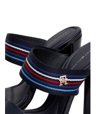TOMMY HILFIGER SLIDE Wysokie sandały z logo kosmiczny niebieski - Buty damskie - 4