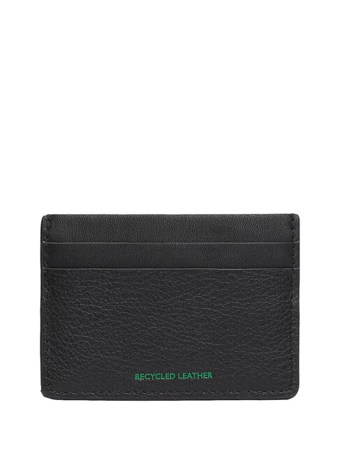 TJ HERITAGE LEATHER Płaski uchwyt na karty czarny - Portfele męskie