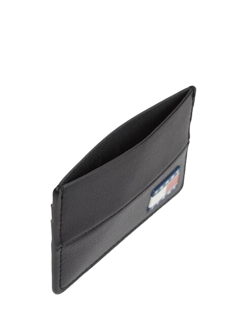 TJ HERITAGE LEATHER Płaski uchwyt na karty czarny - Portfele męskie
