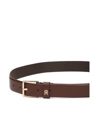 TOMMY HILFIGER TH SQUARE Pasek sk&oacute;rzany bogaty orzech - Paski - 3