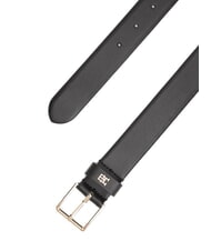TOMMY HILFIGER TH SQUARE Pasek sk&oacute;rzany czarny - Paski - 2