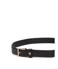 TOMMY HILFIGER TH SQUARE Pasek sk&oacute;rzany czarny - Paski - 3