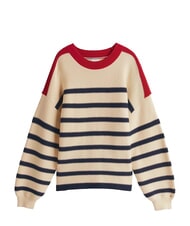 TOMMY HILFIGER TH Lekki sweter z rękawami typu &bdquo;latarnia&rdquo; beżowy - Koszulki damskie - 3