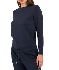 TOMMY HILFIGER TH Sweter damski z okrągłym dekoltem pustynne niebo - Koszulki damskie - 3
