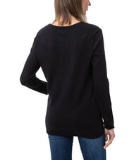 TOMMY HILFIGER TH Sweter damski z dekoltem w serek Tommy Black - Koszulki damskie - 2