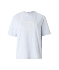TOMMY HILFIGER OUTLINE FLAG TEE Koszulka z kr&oacute;tkim rękawem o regularnym kroju lodowoniebieski wrzos - Koszulki i topy damskie - 4