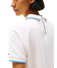 TOMMY HILFIGER TH Koszulka polo damska z kr&oacute;tkim rękawem ecru - Polo damskie - 3