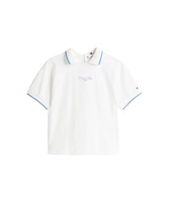 TOMMY HILFIGER TH Koszulka polo damska z kr&oacute;tkim rękawem ecru - Polo damskie - 4