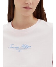 TOMMY HILFIGER TH Koszulka z kr&oacute;tkim rękawem i nadrukiem jasnor&oacute;żowy - Koszulki i topy damskie - 3