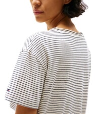 TOMMY HILFIGER TH Luźny t-shirt z dekoltem w serek - Koszulki i topy damskie