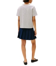 TOMMY HILFIGER TH Luźny t-shirt z dekoltem w serek kremowy/ciemnoniebieski stp - Koszulki i topy damskie - 3