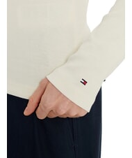 TOMMY HILFIGER TH Koszulka polo z długim rękawem i dopasowanym krojem płatek kości słoniowej - Polo damskie - 4
