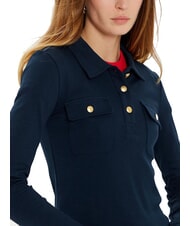 TOMMY HILFIGER TH Koszulka polo z długim rękawem i dopasowanym krojem ciemna noc granatowa - Polo damskie - 3