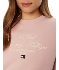 TOMMY HILFIGER MODERN SCRIPT Bluza damska z okrągłym dekoltem mglisty r&oacute;ż - Bluzy damskie - 3