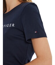 TOMMY HILFIGER TH 1985 Koszulka bawełniana ciemna noc granatowa - Koszulki i topy damskie - 4