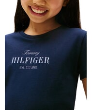 TOMMY HILFIGER KIDS BIMBA Koszulka bawełniana z nadrukiem brokatowym ciemna noc granatowa - Koszulka dziecięca - 3