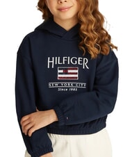 TOMMY HILFIGER KIDS BIMBA Bluza z kapturem i naszywką z cekin&oacute;w ciemna noc granatowa - Bluzy dziecięce - 3