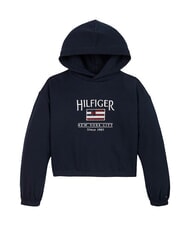 TOMMY HILFIGER KIDS BIMBA Bluza z kapturem i naszywką z cekin&oacute;w ciemna noc granatowa - Bluzy dziecięce - 4