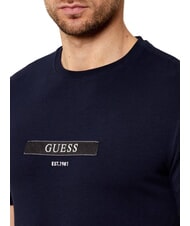 GUESS LOGO BOX Koszulka z kr&oacute;tkim rękawem i dopasowanym krojem inteligentnyniebieski - Koszulki męskie - 3
