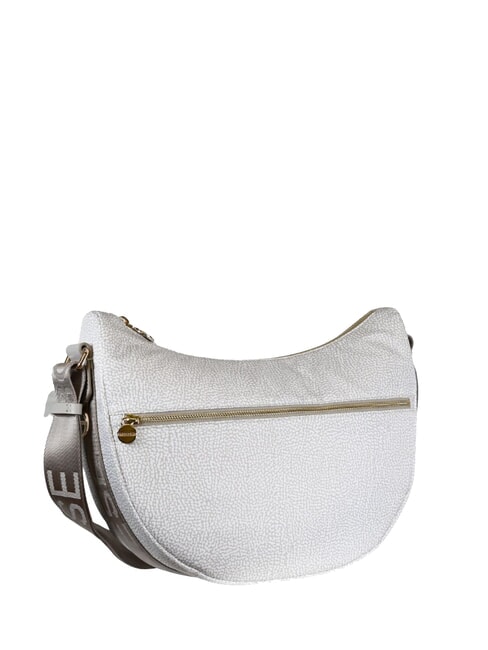 LUNA BAG MIDDLE ECO LINE Torba na ramię biała bawełna - Torby damskie