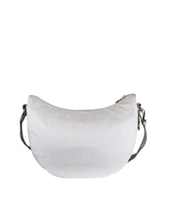BORBONESE LUNA BAG MIDDLE ECO LINE Torba na ramię biała bawełna - Torby damskie - 3