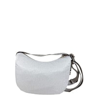 BORBONESE LUNA BAG SMALL ECO LINE Torba na ramię biała bawełna - Torby damskie - 2