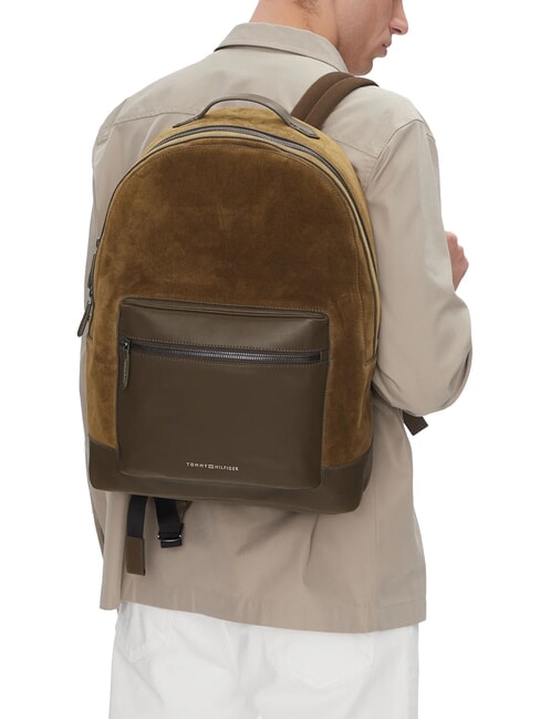 TH CASUAL SUEDE Plecak sk&oacute;rzany na laptopa 15" nadmorski szarobrązowy - Plecaki na laptopa do pracy