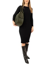 LESAC TRIO Plecak typu teczka ze sk&oacute;ry nappa zielony - Torby damskie - 4