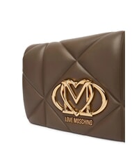 LOVE MOSCHINO EMBOSSED Torba na ramię z klapką błoto - Torby damskie - 3