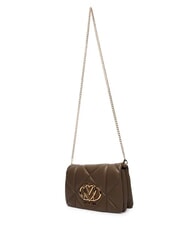 LOVE MOSCHINO EMBOSSED Torba na ramię z klapką błoto - Torby damskie - 4
