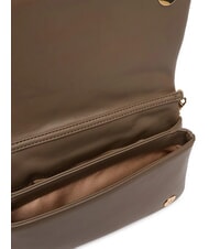 LOVE MOSCHINO EMBOSSED Torba na ramię z klapką błoto - Torby damskie - 6