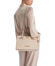 LOVE MOSCHINO SOFT SCULPT Torebka z paskiem na ramię kość słoniowa - Torby damskie - 5