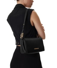 LOVE MOSCHINO JEWEL Torba na ramię z klapką Czarny - Torby damskie - 5