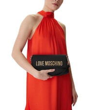 LOVE MOSCHINO BOLD LOVE Torba na ramię z wkładką łańcuszkową Czarny - Torby damskie - 5