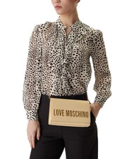 LOVE MOSCHINO SMART DAILY Kopert&oacute;wka z łańcuszkowym paskiem na ramię masło - Torby damskie - 5