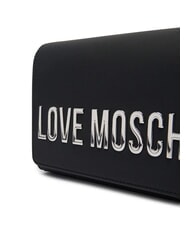 LOVE MOSCHINO SMART DAILY Kopert&oacute;wka z łańcuszkowym paskiem na ramię czarny lakier - Torby damskie - 3