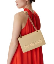 LOVE MOSCHINO BOLD LOVE Torba na ramię z możliwością konwersji masło - Torby damskie - 5