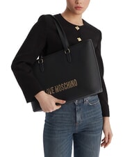 LOVE MOSCHINO BOLD LOVE Torba na zakupy na ramię Czarny - Torby damskie - 5