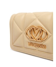 LOVE MOSCHINO EMBOSSED Mała metalowa torba na ramię masło - Portfele damskie - 3