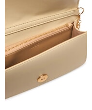 LOVE MOSCHINO EMBOSSED Mała metalowa torba na ramię masło - Portfele damskie - 5