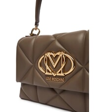 LOVE MOSCHINO EMBOSSED Torba akt&oacute;wka z paskiem na ramię błoto - Torby damskie - 4