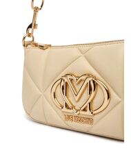 LOVE MOSCHINO EMBOSSED Mała torba na ramię masło - Torby damskie - 3