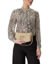 LOVE MOSCHINO EMBOSSED Mała torba na ramię masło - Torby damskie - 5