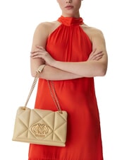 LOVE MOSCHINO EMBOSSED Torba na ramię z możliwością konwersji masło - Torby damskie - 5